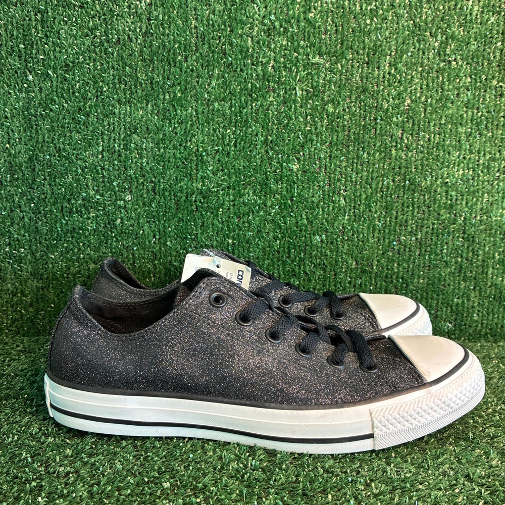 NEW Converse Chuck Taylor All Star Glitter Low Top Sneaker Black Womens 9 Mens 7